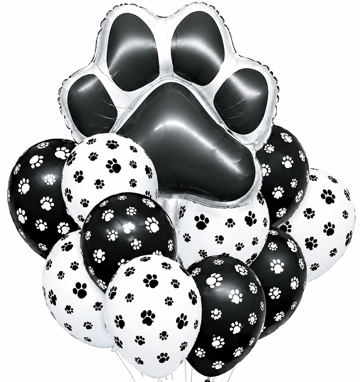 Globo Mylar/Latex Garritas Negro
