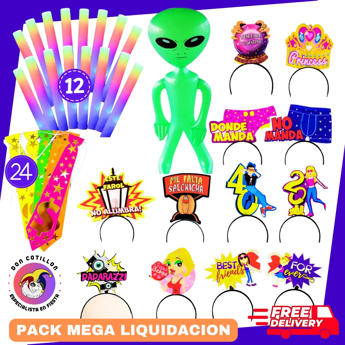 MEGA LIQUIDACION PACK 280 PRODUCTOS COTILLON