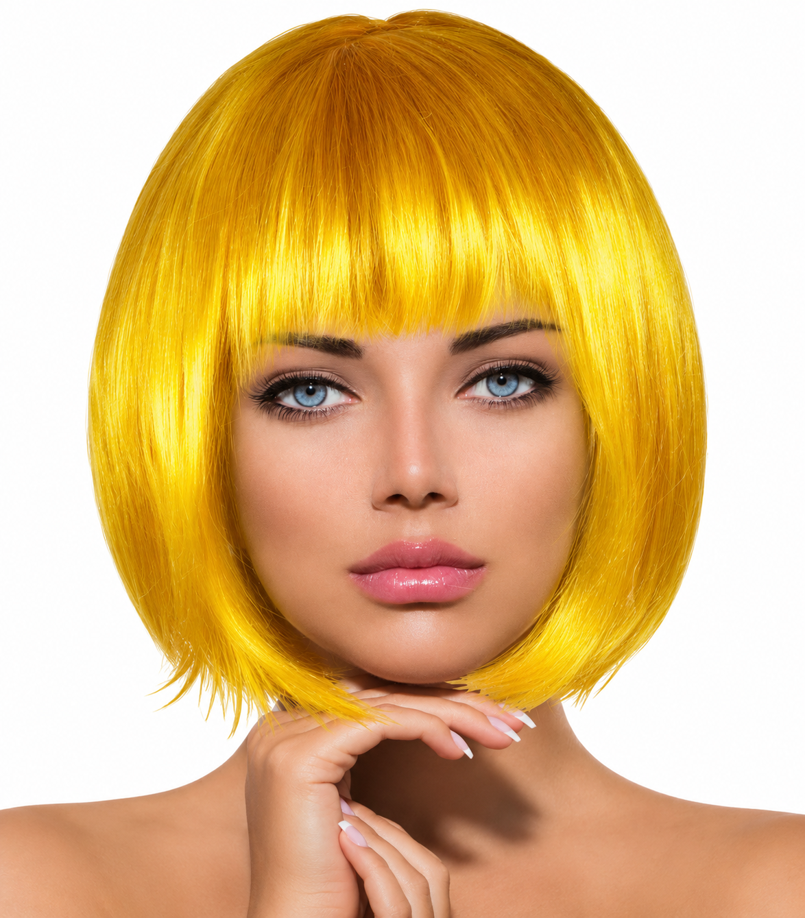Peluca corta rubia
