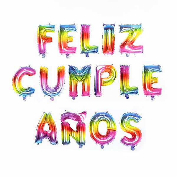 Globo Metálico Feliz Cumpleaños Arcoiris 16"