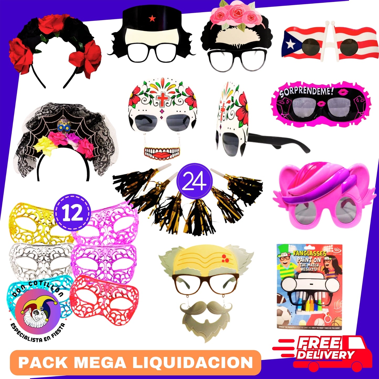 MEGA LIQUIDACION PACK 280 PRODUCTOS COTILLON