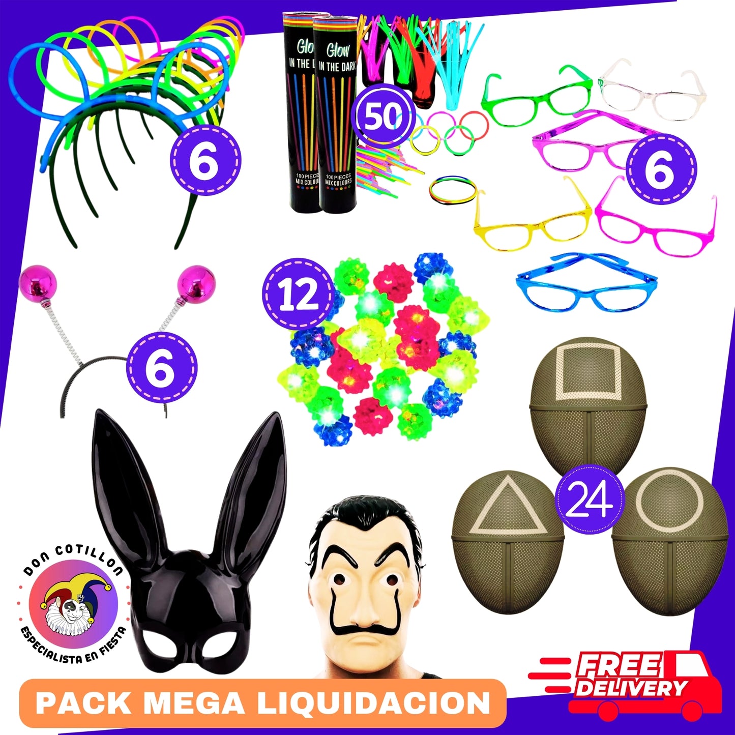 MEGA LIQUIDACION PACK 280 PRODUCTOS COTILLON