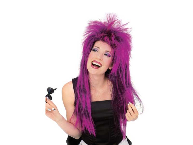 Peluca Neon Shag Wig-Purple