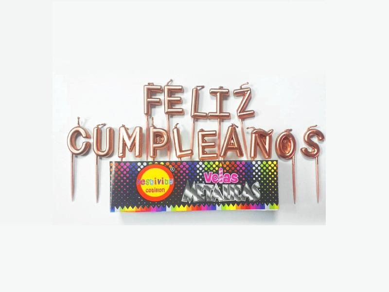Vela Feliz Cumpleaños Rose Gold X1
