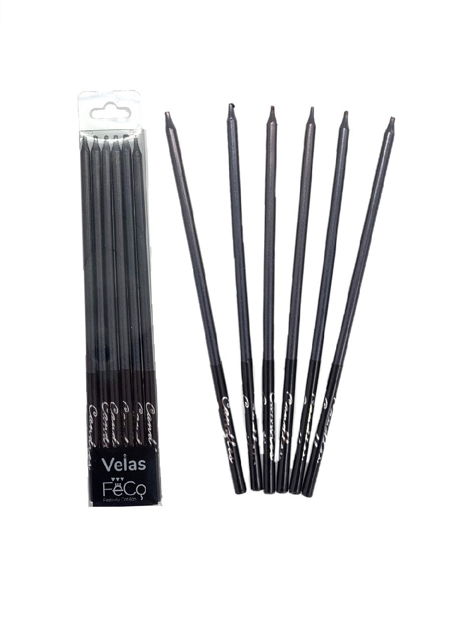 Velas Chrome Negras X 6 Unidades
