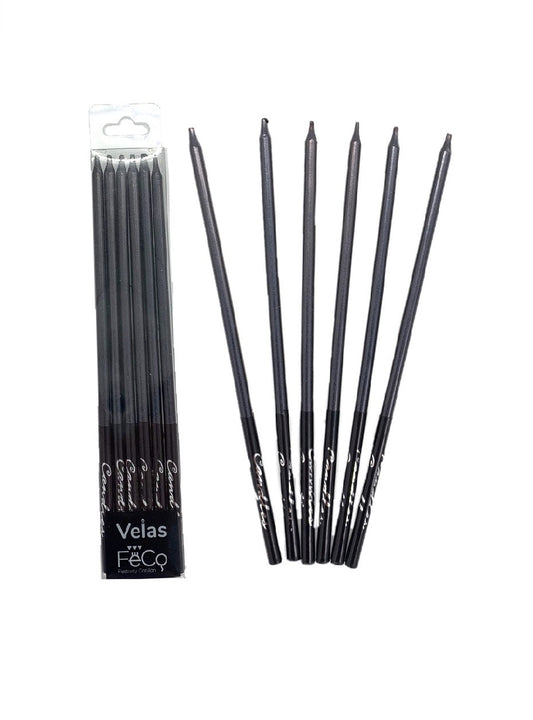 Velas Chrome Negras X 6 Unidades