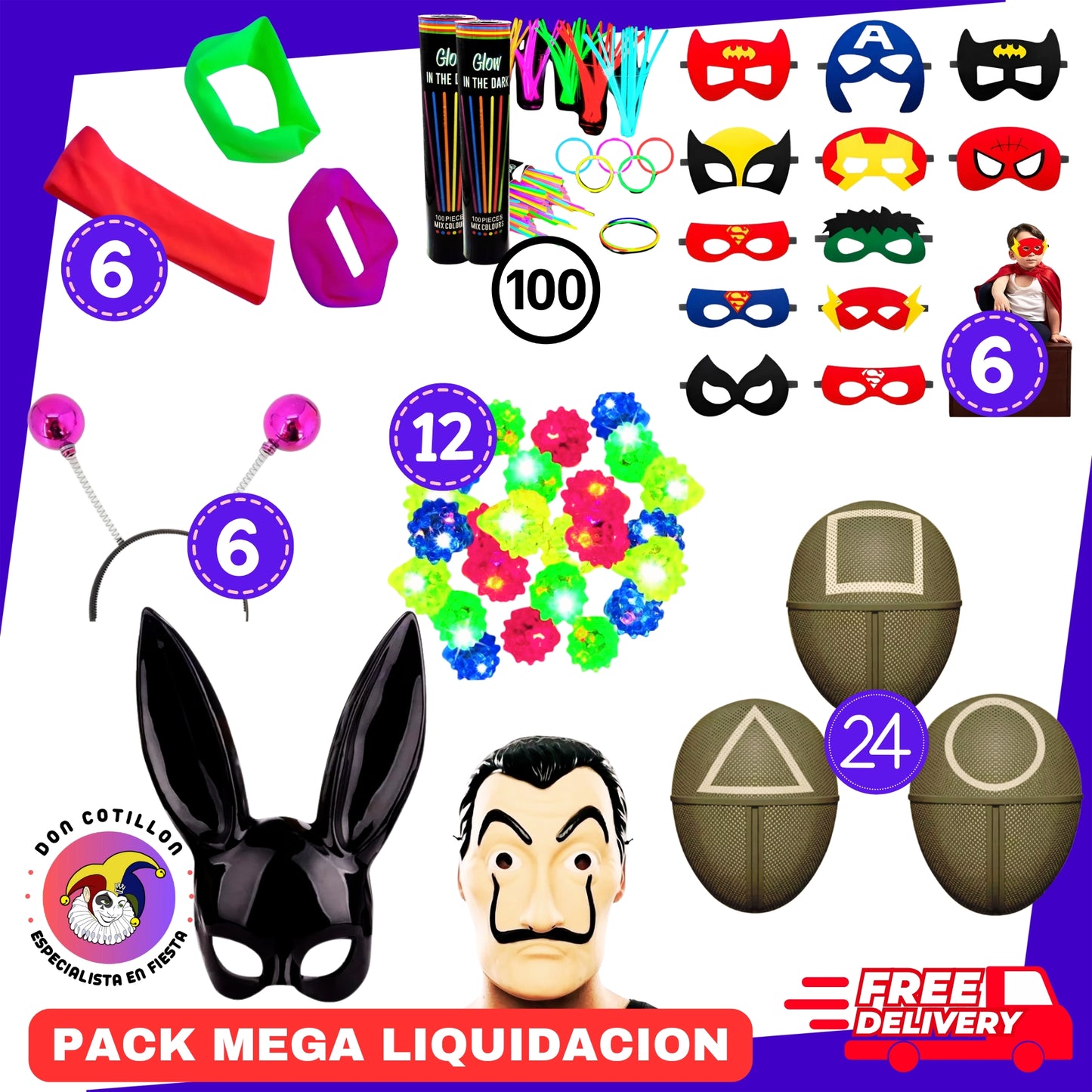 MEGA LIQUIDACION PACK 280 PRODUCTOS COTILLON