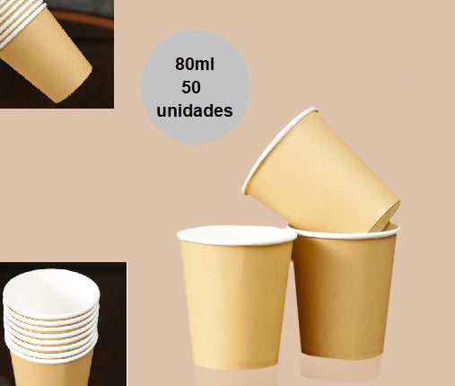 Vaso Carton 80ml, 50 unidades.
