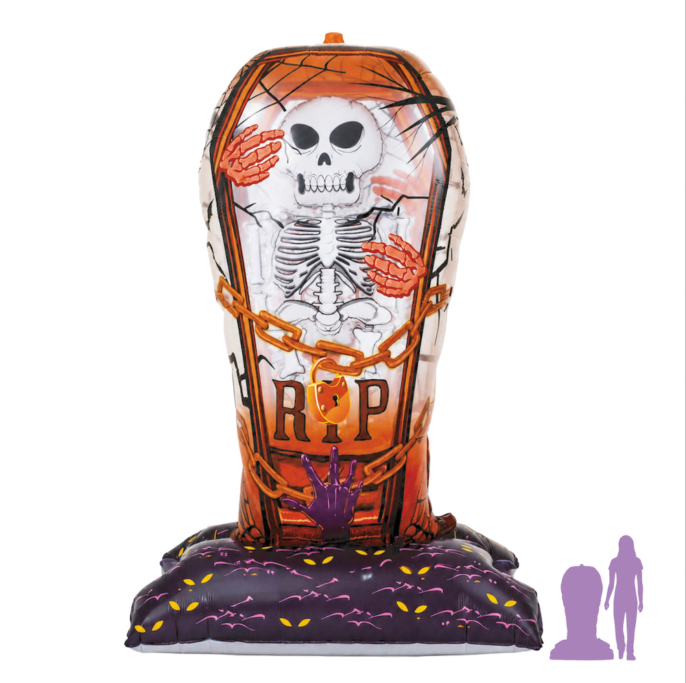 Decoración Inflable Lápida Esqueleto 123x82 cm