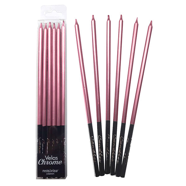 Velas Chrome Fucsia - 6 Uni