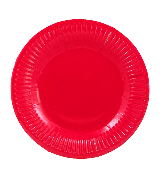 PLATO DE CARTON ROJO X10