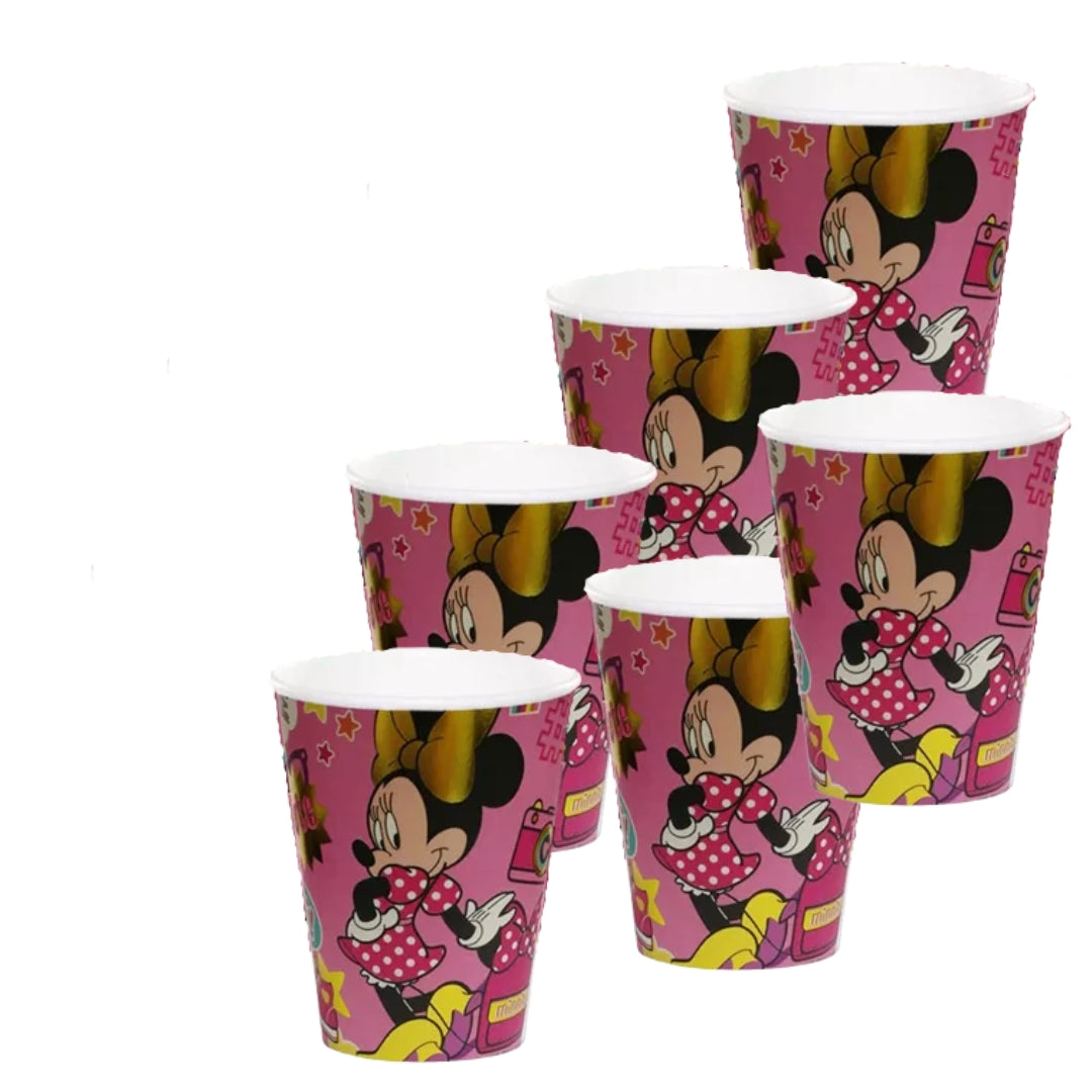 Vasos Minnie Mouse 355cc x 6unidades.
