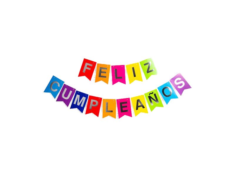 Cartel Feliz Cumpleaños Varios Colores- 1 Unidad