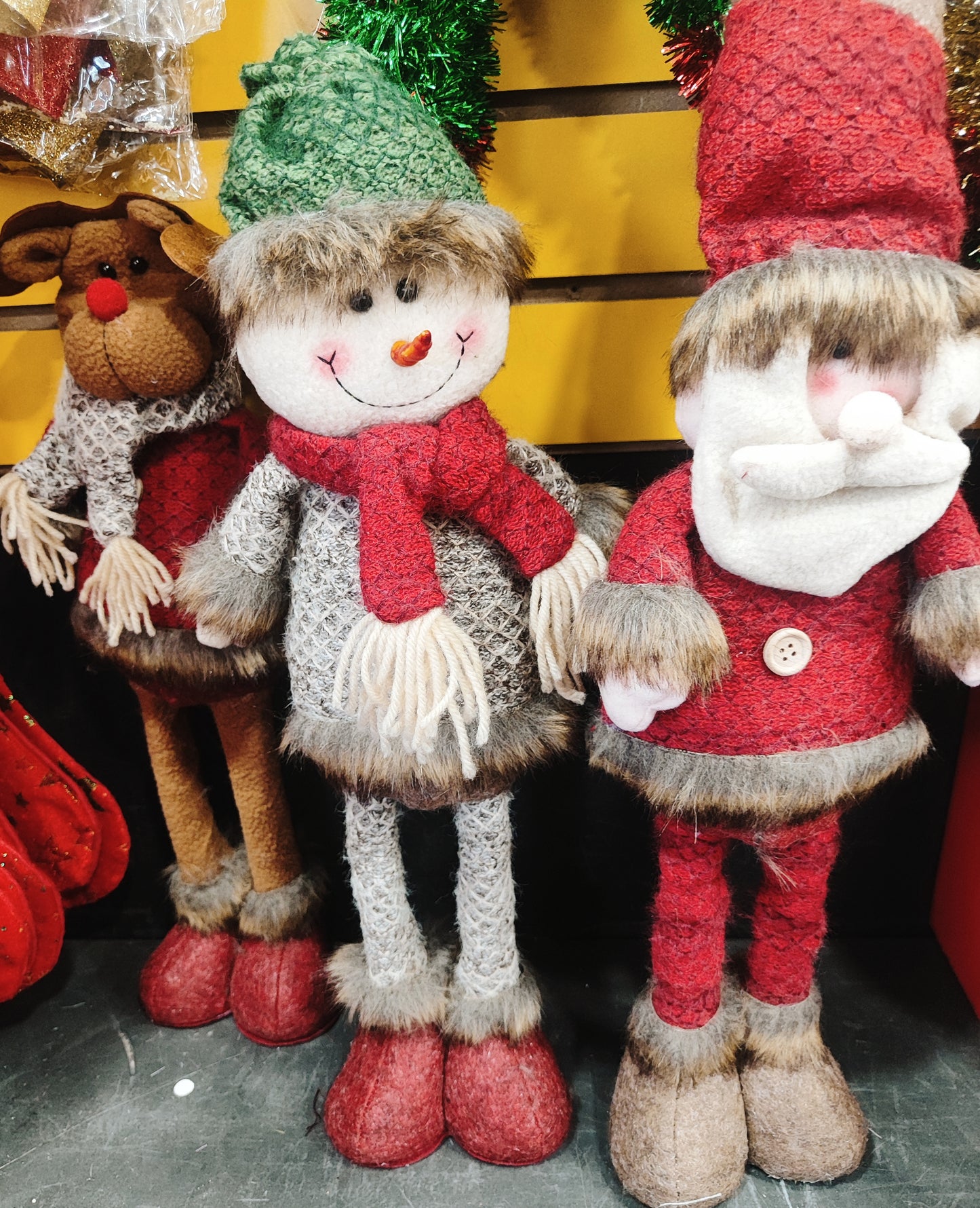 Muñecos decorativos de navidad, patas largas 55 centímetros.