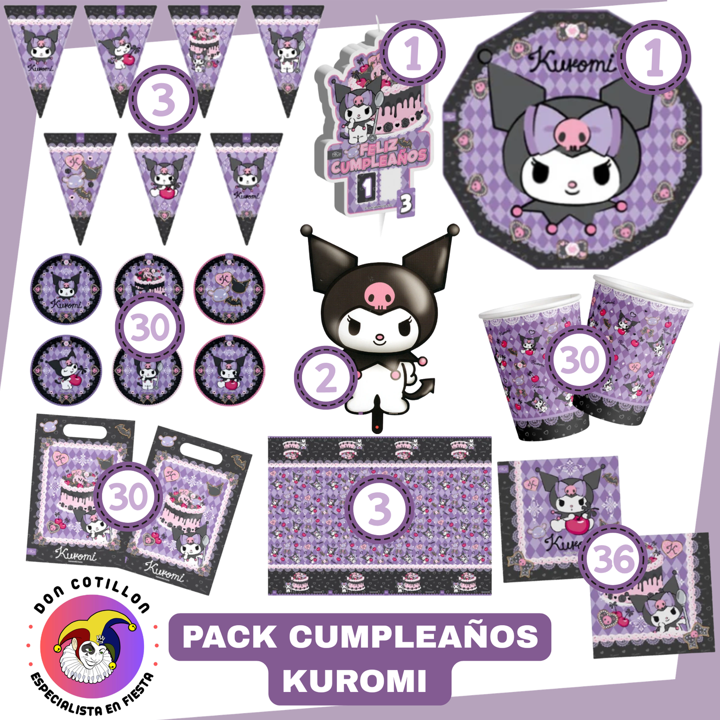 PACK DE CUMPLEAÑOS KUROMI
