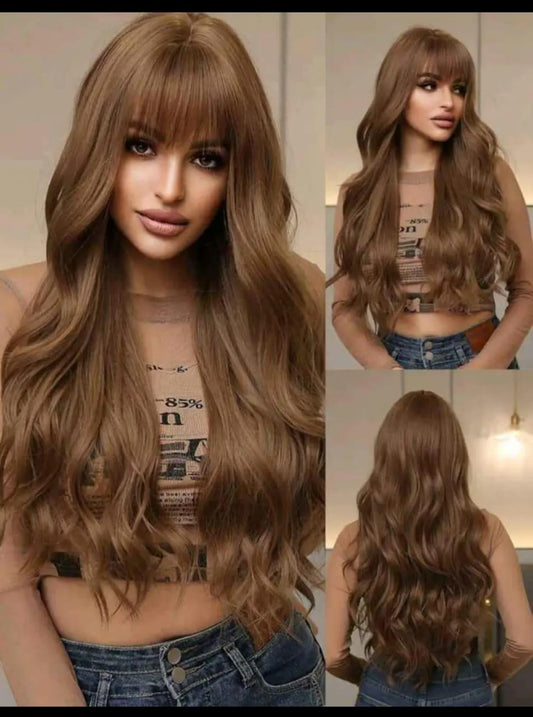 Peluca fibra premium resistente al calor, lavable