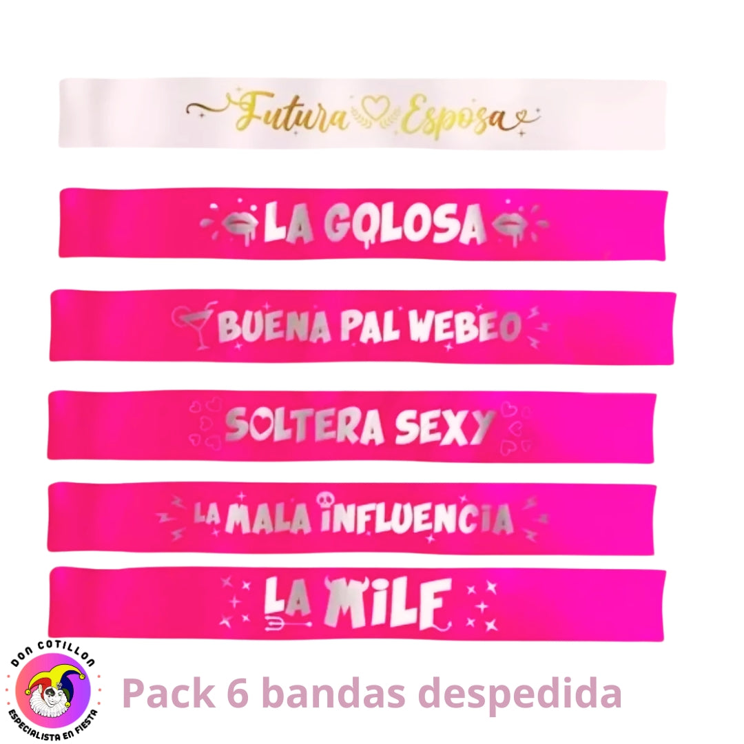 Kit 6 bandas despedida de soltera