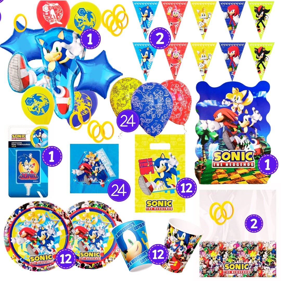 Pack 12 Cumpleaños Sonic