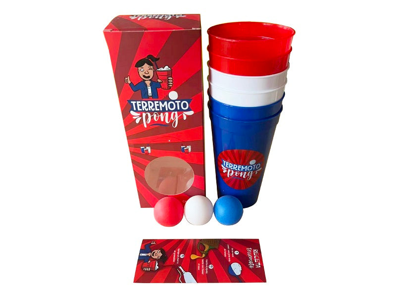 Vasos Terremoto Pong Chile x 6