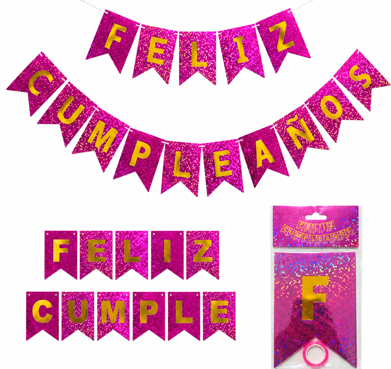 BANDERIN F.C. FUCSIA HOLOGRAFICO
