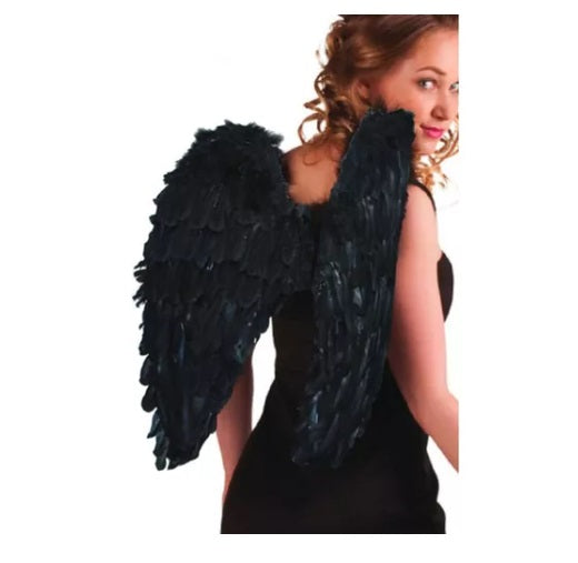 Alas de plumas premium grande negra 60X80