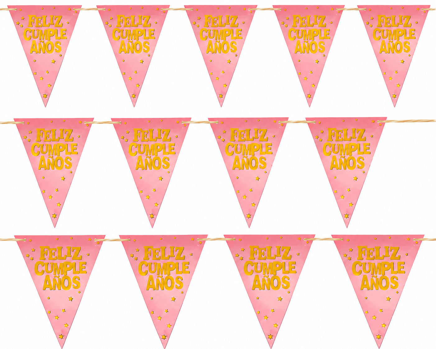 BANDERIN TRIANGULAR F.C. 12x17 3D ROSE GOLD