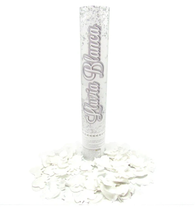 Cañon confeti blanco 30 centimetros