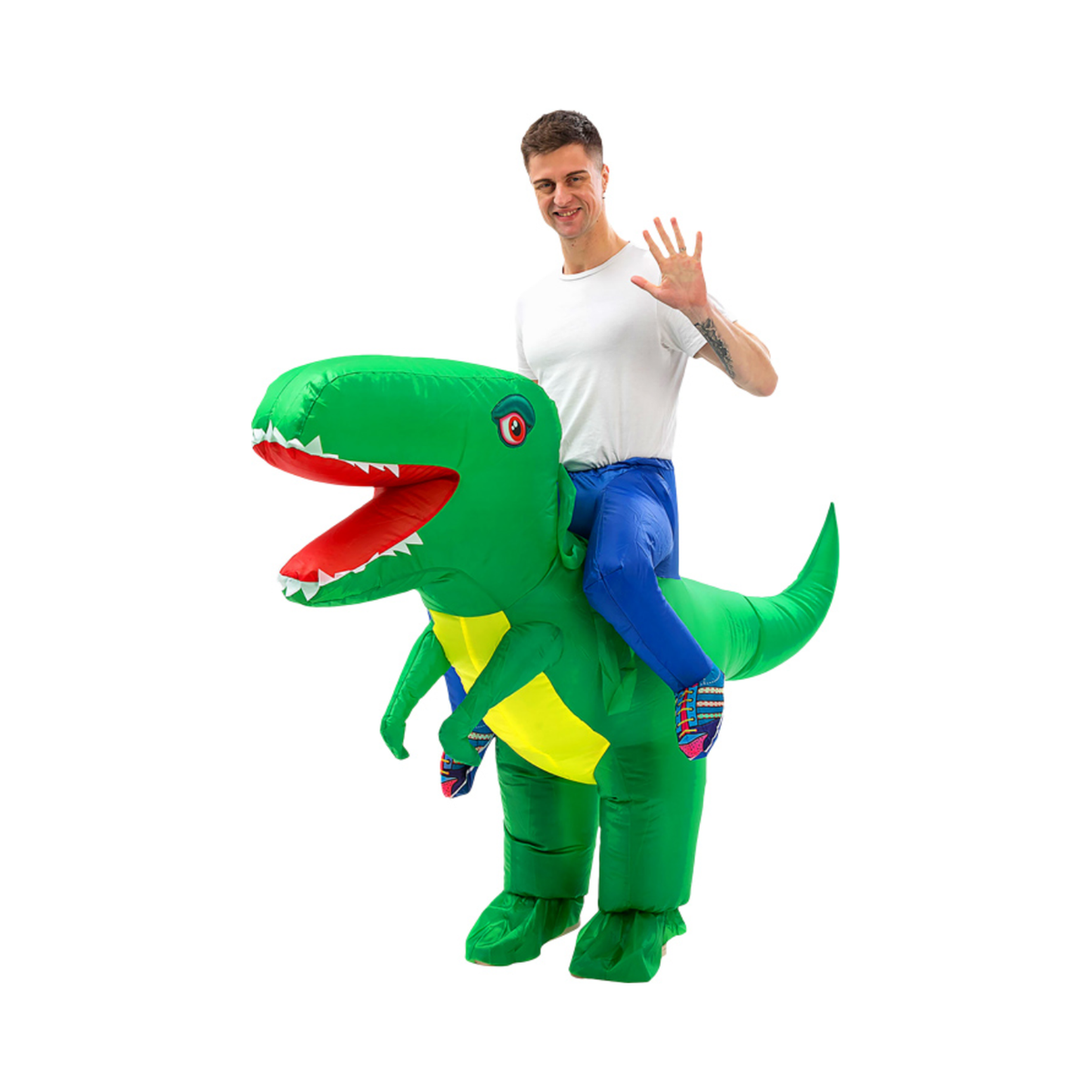 Disfraz Inflable Dinosaurio Montado Adulto