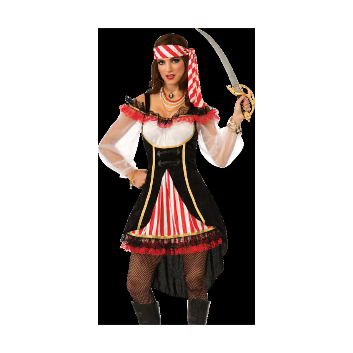 Disfraz Pirata Pañuelo Rayado Mujer