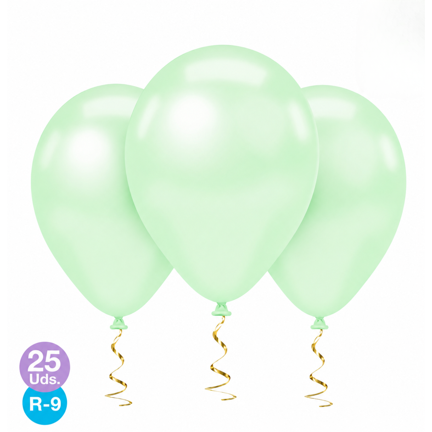 GLOBO LATEX VERDE PASTEL R9 X25UNI