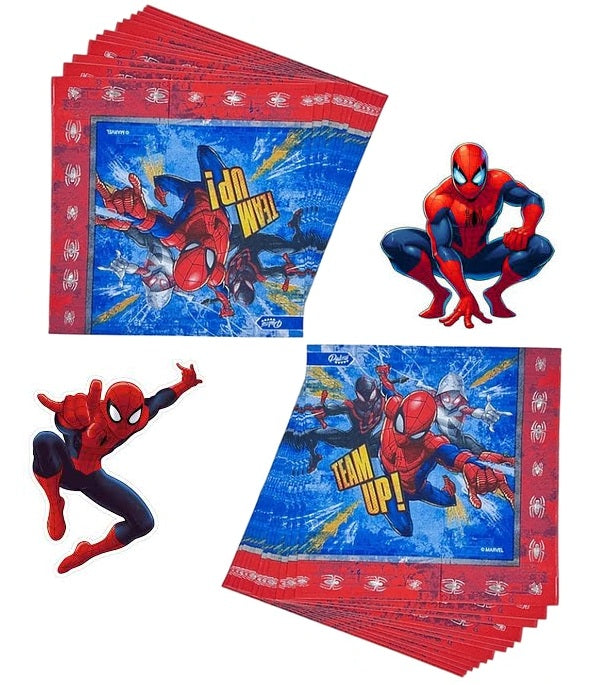 Servilletas Spider Man 12unidades, 33x33cm.