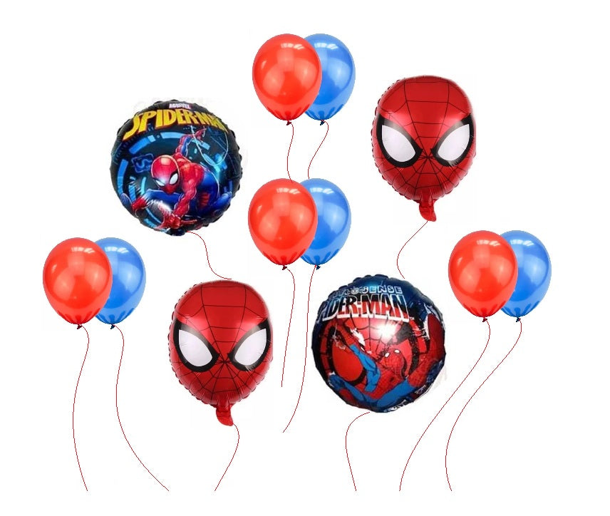 Set 12 Globos Mylar/Latex, Spider Man