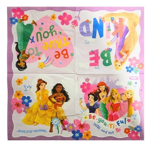 Servilletas Princesas Disney x 12unidades.