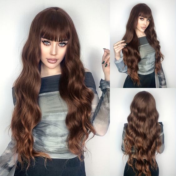 Peluca fibra premium resistente al calor, lavable