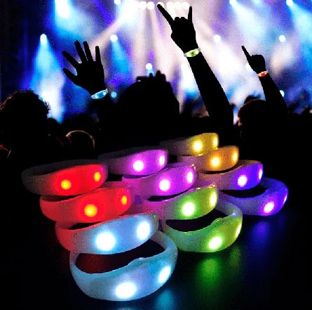 Pulsera silicona con luz led 12 undidades