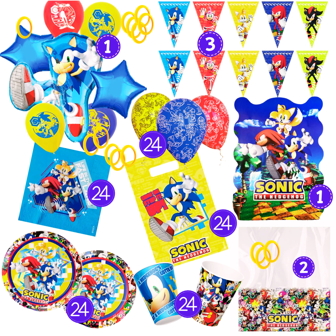 Pack Cumpleaños Sonic - Packs de Cotillón