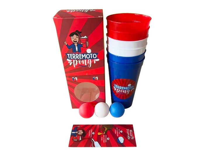 Vasos Terremoto Pong Chile - 6Unds - 600Ml