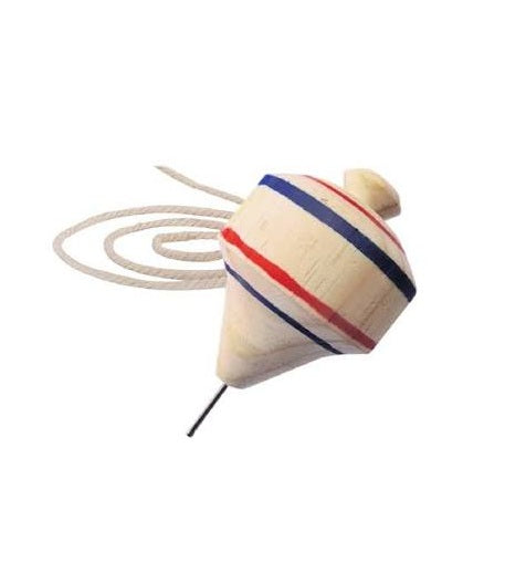 Pack 10 trompos de madera con cuerda