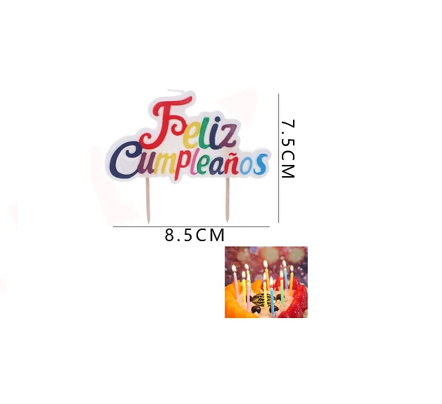 Vela Feliz Cumpleaños Multicolor Cursiva