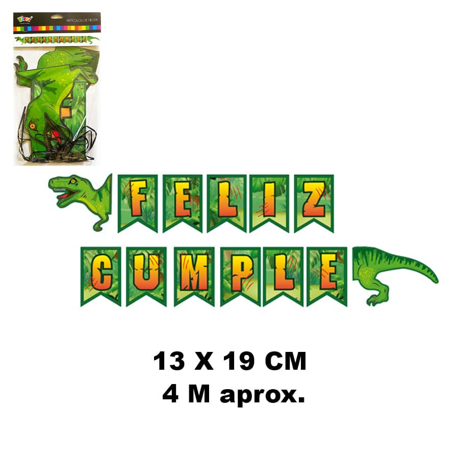 Banner Feliz Cumpleaños Dinosaurio