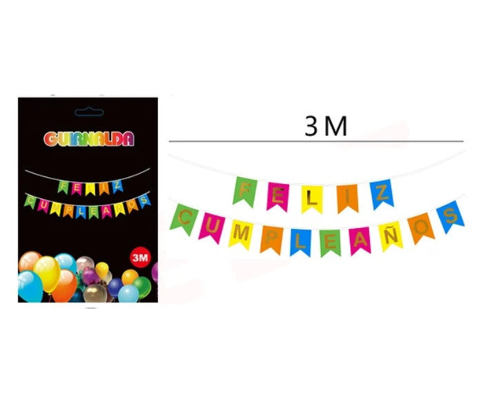 Banderín Feliz Cumpleaños Multicolor