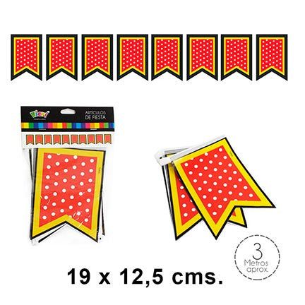 Banner Polka Rojo, Amarillo y Negro