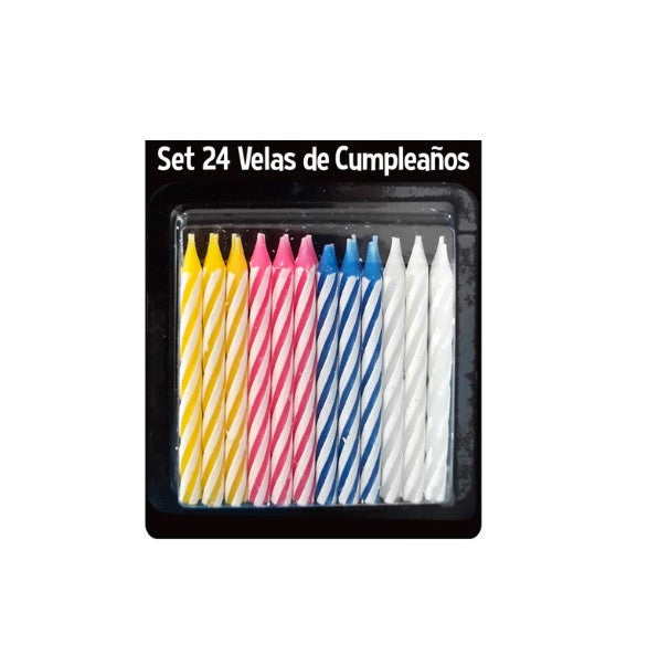 Set 24 Velas de colores
