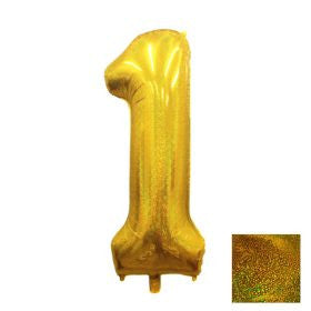 Número Metálico 1Mt Dorado Holográfico