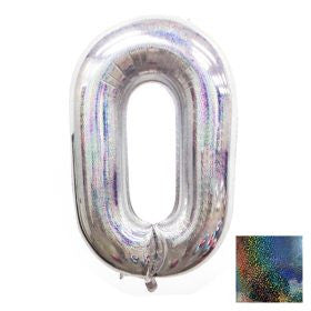 Número Metálico 1Mt Plateado Holográfico