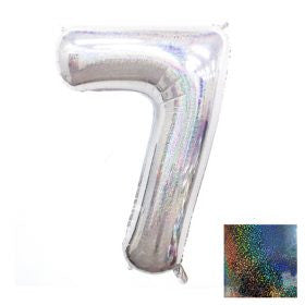 Número Metálico 1Mt Plateado Holográfico