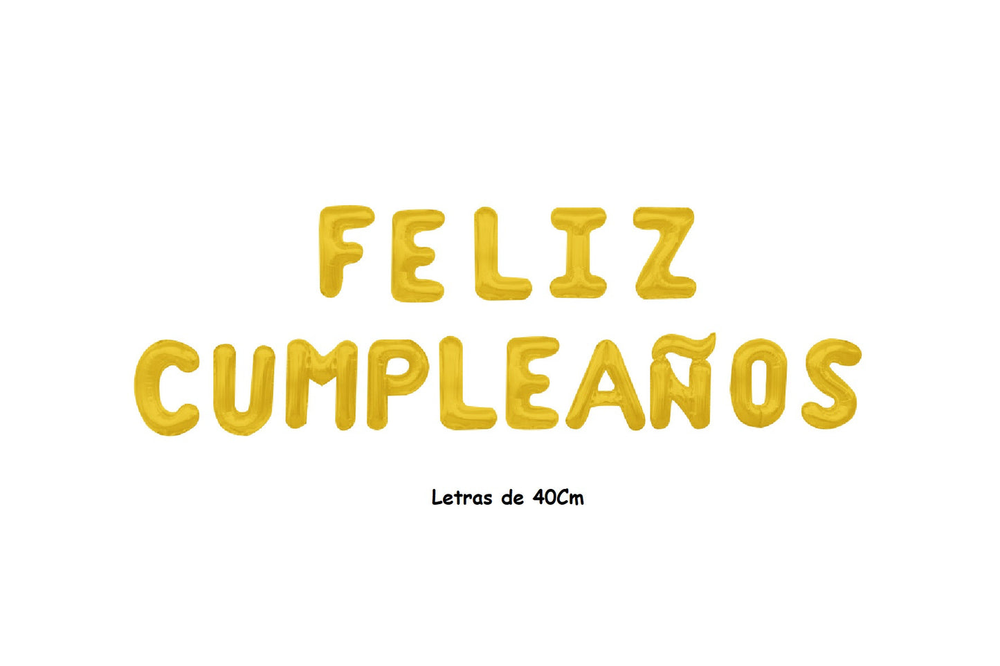 Globos Feliz Cumpleaños 40Cm Dorado