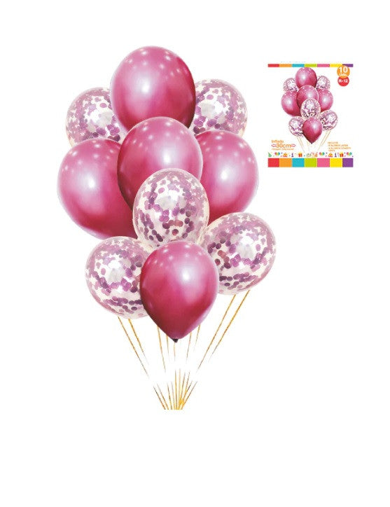 Bouquet de Globos Fucsia y Confetti
