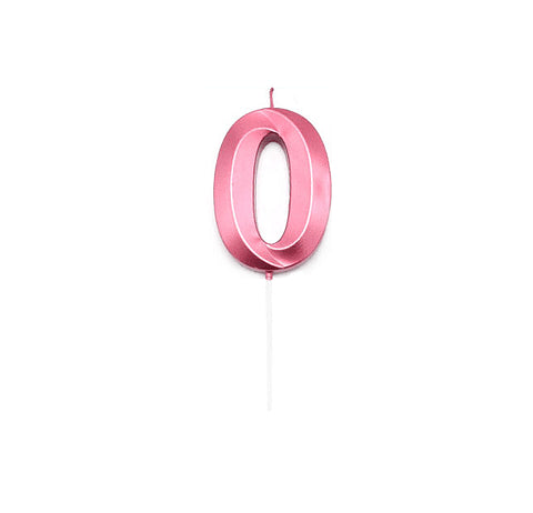 Vela numero 0 con relieve fucsia