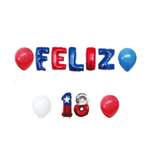 Set Globos Feliz 18